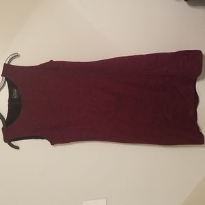 St. John Red Black Knit Sleeveless Dress 6